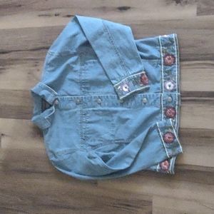 Van Heusen jacket women's Size S Blue beaded denim